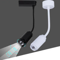 Luz de pista con cuello de cisne ajustable, lámpara de pared de techo con Ángulo de haz ajustable, Zoom, tienda de ropa, zapatos, galería de exposiciones - details 1