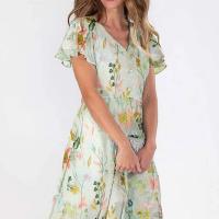 Vestido floral de gasa de las mujeres 2025 nuevo vestido largo primavera y verano impresión falda de gama alta ropa de mujer - details 3