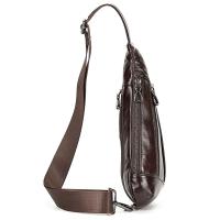 Bolso de pecho de cuero de vaca suave para hombres, paquete de pecho de cuero genuino, bandolera pequeña, bolso antirrobo, café - details 20