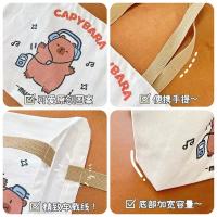 Capybara-Bolso de lona de Anime para compras, bolsa informal de gran capacidad con dibujos animados, estilo Harajuku, Punk, regalo de papelería de dibujos animados, 2024 - details 6