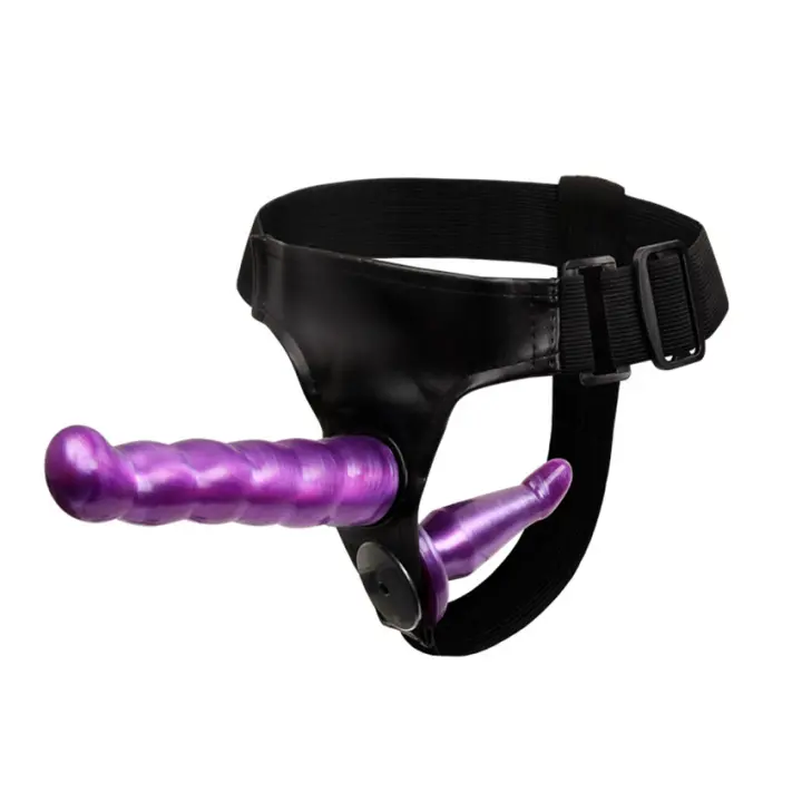 Consolador de doble pene con correa, arnés Ultra elástico de doble extremo, cinturón, Juguetes sexuales para adultos, consolador suave Anal para pareja, 18 - 1