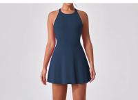 Vestido deportivo adelgazante antideslumbrante para mujer, ropa de entrenamiento de tenis de plumas de secado rápido, Fitness en la espalda, ropa de Yoga de una pieza - details 5