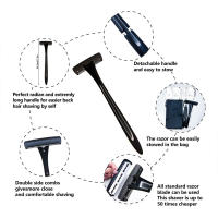 Afeitadora de Espalda Ajustable con Mango Largo y 8 Cuchillas para Eliminación de Vello Corporal Accesorio de Belleza Manual para Precisión - details 1