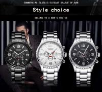 Reloj de Acero Inoxidable con Correa de Negocios Casual CURREN 8056 Calendario de Cuarzo de Lujo para Hombres Resistente al Agua Estilo Formal - details 1