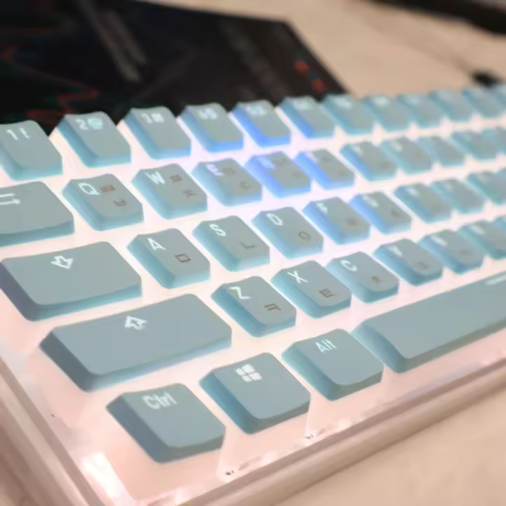 Juego de teclas de pudín coreano, transparente, PBT, brillo a través de teclas retroiluminadas, perfil OEM para teclado MX Switch Nical - 1