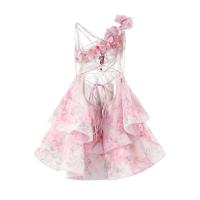 Mini vestido elegante con estampado ral, Espalda descubierta, sin mangas, dobladillo, Vestidos apilables, Vestidos dulces A e, ropa de fiesta para mujer nueva 2025 - details 13