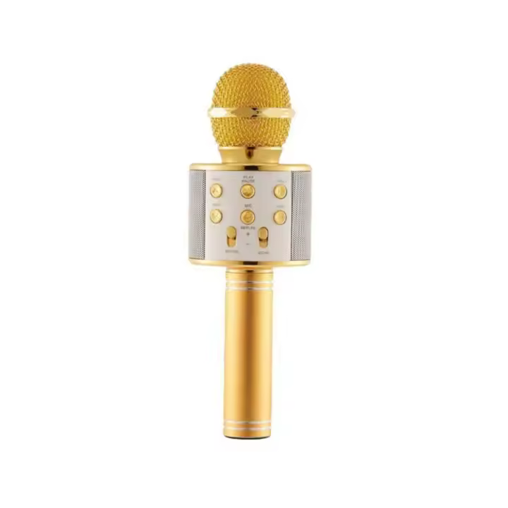 Wireless Bluetooth Karaoke Microphone for Kids, 5-in-1 Portable Handheld Karaoke Mic Speaker Player Recorder with Adjust - 1