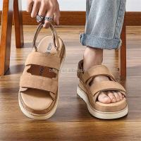 Nuevos tacones altos, sandalias de cuero para mujer, zapatillas HI Summer Gold Star, zapatos de suela gruesa True Bull, Putian de calidad - details 1