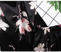 Ropa interior de mujer, ropa de dormir de seda satinada, chaleco, pantalones cortos, conjunto de dos piezas de verano, ropa de dormir para mujer - details 15