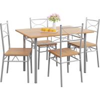 Conjunto Mesa y 4 sillas Paul Muebles de Cocina Comedor Haya Mesa MDF Resistente 110x70cm - details 0