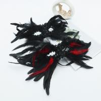 Máscaras de plumas de Halloween con lentejuelas, máscara de ojos de Halloween con cuerno grande, suministros para fiestas de Cosplay, máscara gótica, Carnaval de Halloween - details 2