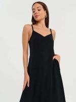 Vestido largo sin mangas para mujer, informal, ribete negro liso, otoño e invierno, verano - details 2