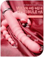 Vibrador de Conejo 3 en 1 para Masturbación Dildo Juguetes Sexuales Estimulador de Punto G Vaginal y Anal para Mujeres Productos para Adultos - details 0
