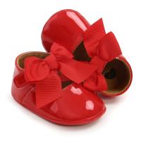 Zapatos de bebé con lazo, suela de goma, zapatillas de Ballet de PU antideslizantes, zapatos de vestir para niña, zapatos de cuna para niño pequeño - details 7