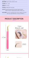 Pinzas para Pestañas Profesionales en Acero Inoxidable Rosa Anti-Estático No Magnético Herramienta de Maquillaje para Extensión de Pestañas 3D - details 1