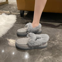 Botas de nieve de terciopelo para mujer, botines cálidos de felpa con cordones, zapatillas suaves, zapatos cómodos de algodón, invierno, 2023 - details 13