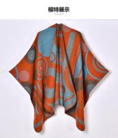Nuevas líneas abstractas geométricas que unen a las damas otoño e invierno cálido chal dividido capa ropa de abrigo bufanda decorativa - details 3
