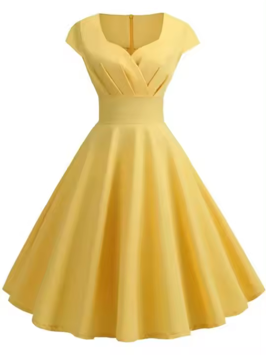 Elegante Vestido de Verano Rosa Vintage 2025 Estilo Retro para Mujeres de los 50 - 1