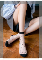 Calcetines Casuales Para Mujer Transparentes Y Ligeros De Calidad Superior Transpirables Y Cómodos Medio Tubo Moda Kawaii Suaves - details 0