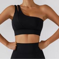 Sujetador deportivo sexy de un solo hombro para mujer, ropa interior de entrenamiento de gimnasia, chaleco para correr de alto soporte - details 19