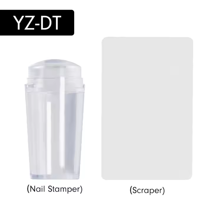 Arte Clavo Set de Artículos de Uñas Pure Clear Jelly con Raspador y Estampa de Uñas Individual o Doble para Manicura Francesa Herramienta de Plantillas de Uñas - 1