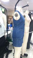 Traje de pantalones cortos de mezclilla para mujer, sin mangas, cuello en V, Top dividido con una hilera de botones, chaleco, pantalones cortos de pierna ancha de cintura alta, conjuntos para mujer 2025 - details 2