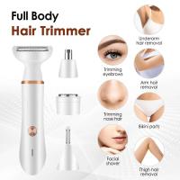 Depiladora multifuncional 5 en 1 para mujer, afeitadora para cara, nariz, pierna, axila, Bikini, recortadora de pelo, maquinilla de afeitar, resistente al agua, recarga USB - details 14