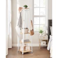 con 8 ganchos dobles 4 estantes perchero marco metal para chaquetas bolsos pasillo dormitorio roble y blanco LCR080W09 - details 6