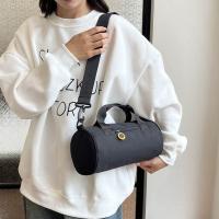 Bolsa de gimnasio cilíndrica de un hombro para mujer, bolso cruzado de nailon de Color sólido, gran capacidad, impermeable, bolsa de almacenamiento para Fitness y Yoga, deportes - details 2