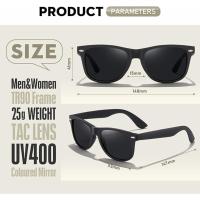 Gafas de Sol polarizadas-Protección Gafas de Sol rectangulares Retro Negro Gafas de Sol Unisex Clásico Ultraligero Sombras - details 0