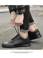 Zapatos Casuales para Hombre Auténtica Piel de Vaca, Baja Altura, Negro Puro, Moda, Zapatillas Deportivas - details 7