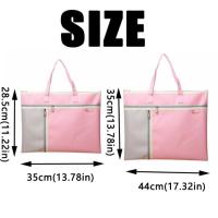 Bolsa de almacenamiento de libros portátil, organizador de archivos de mano de tela Oxford con asa, bolsas de malla con cremallera de gran capacidad para estudiantes - details 0