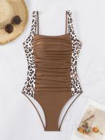 Bañador de leopardo de una pieza para mujer, traje de baño Vintage ajustado, bañadores sexys, ropa de playa XXL 2024 - details 9