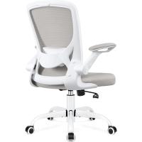 9060 Silla de oficina ergonómica con reposabrazos plegables, silla de ordenador giratoria de malla de 360 ° , gris claro - details 7