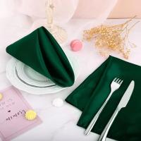 Servilleta de satén de 30cm x 30cm, decoración de mesa para servir, toalla de cena para fiesta de boda, hogar, Hotel, decoración navideña, servilletas de mesa, color verde, 6 uds. - details 4