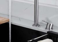 Grifo de cocina plegable de elevación oculta de acero inoxidable 304, grifo de fregadero separado de agua mezclada fría y caliente, orificios duales - details 4