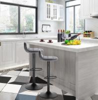 1 Uds. Taburetes de bar ajustables en altura 360 °   Silla de bar giratoria con respaldo, taburete de terciopelo con reposapiés de metal para cocina - details 13