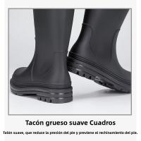 Botas de Lluvia de Tacón Alto Impermeables Zapatos de Invierno Cálido para Mujeres con Boca Ancho - details 18
