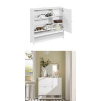 Zapatero Ultra Estrecho de 19 cm con 2 Solapas Organizador de Perfil Delgado para Zapatos de Entrada Blanco 50 x 19 x 91 cm FSR151-W ES - details 14