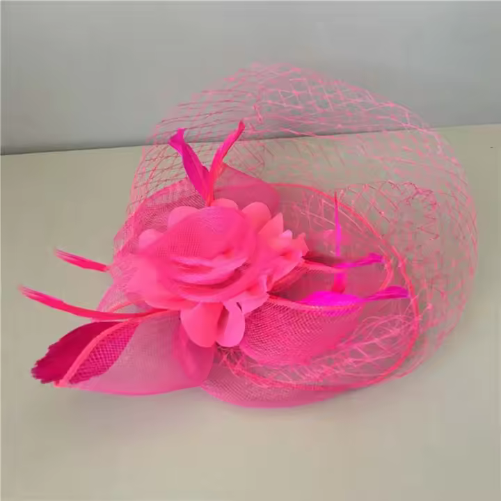 Tocado de malla de plumas a la moda, sombrero con lazo, velo exquisito, tocado, tocado, diadema elegante para novia, fotografía - 1