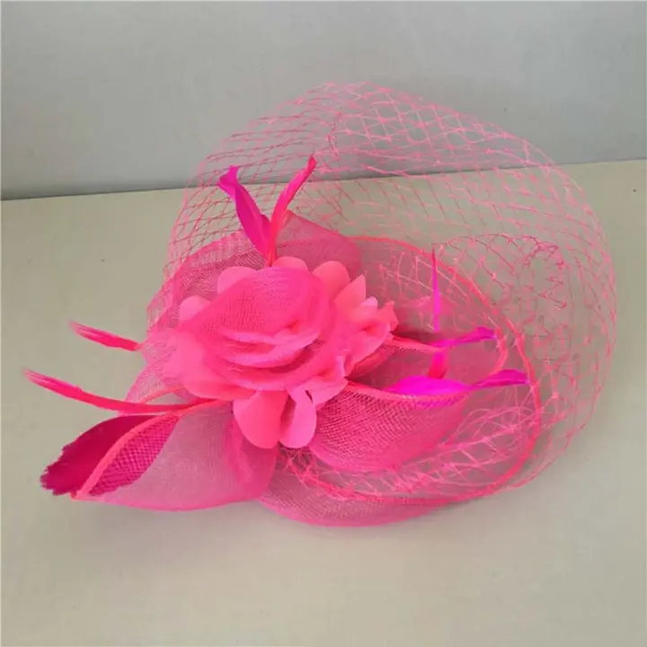 Tocado de malla de plumas a la moda, sombrero con lazo, velo exquisito, tocado, tocado, diadema elegante para novia, fotografía - 1