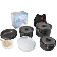 Juego de cocina para acampar al aire libre, olla antiadherente, DS500, DS508, utensilios de cocina para 3-5 personas - details 1