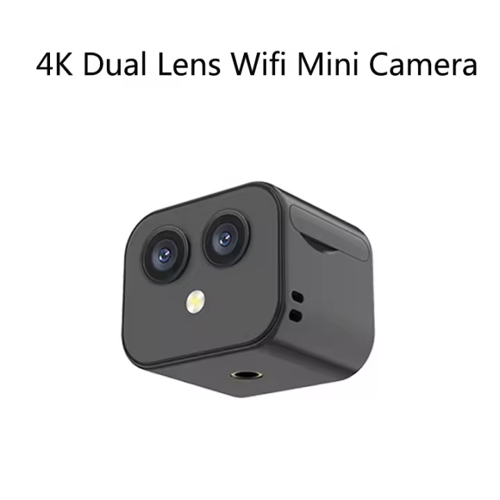 Cámara Wifi de doble lente 4K HD, gran angular de 170 °, microvideocámara deportiva para exteriores, visión nocturna, vigilancia del hogar, grabadoras de conducción de automóviles - 1