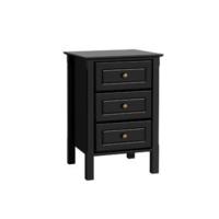 Mesita de Noche con 3 Cajones 45x35x60cm Mesilla de Noche de Estilo Moderno Mesa Auxiliar para Cama Negro - details 10