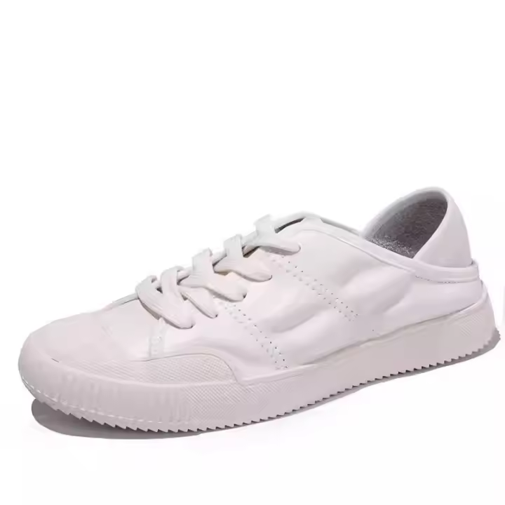 Primavera nuevos zapatos blancos de cuero para mujer, el verano delgado puede pisar el talón, zapatos casuales planos. - 1