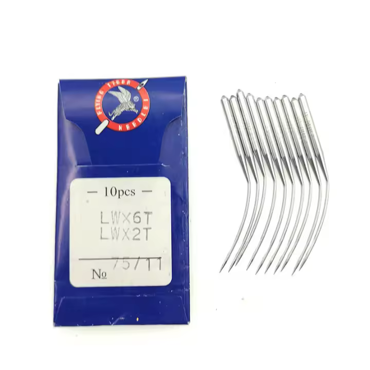 Agujas para máquina de coser, accesorio portátil de Metal plateado, LW * 6T, 10 piezas - 1