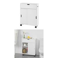Carro Utilitario con 2 Estantes y 2 Bandejas Mueble Auxiliar de Ruedas para Baño, Cocina - details 4