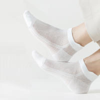Paquete de 5 pares de calcetines de verano para hombre con ojales de malla completa, huecos y transpirables, calcetines cortos clásicos de color sólido multiusos - details 5