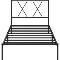 Marco de Cama de Metal Somier Altura de 30cm Montaje Fácil Espacio de Almacenamiento Bajo de la Cama Negro - details 13