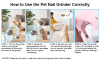 Cortauñas para perros y gatos, cortaúñas eléctrico recargable para perros y amoladora de uñas para perros con 2 patas de luz LED, kit de aseo, lima de uñas para perros, cortaúñas silenciosas para mascotas y cortadora para perros y gatos - details 6